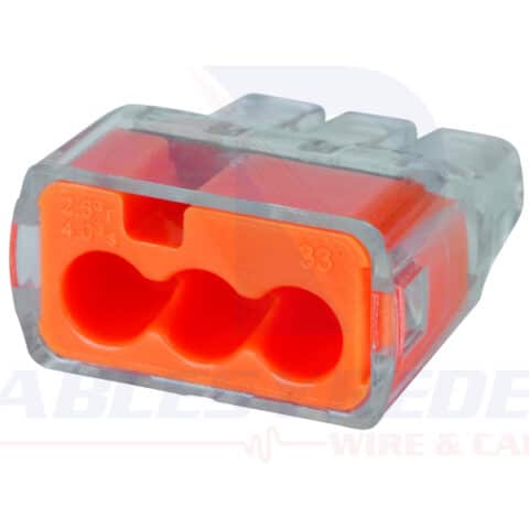 IDEAL-30-1033J Ideal In-Sure Push-In Wire Connector, 12 AWG, 3-Port 250/Paq