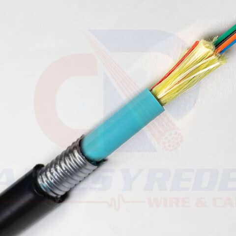 OCC-DX006DALT9KAA2 Occ Fiber Fibra Optica OM3 50/125 6 Hilos Armada Acero Corrugado 10Gb Negro/Aqua