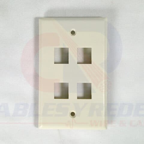 OCC-FPKS0401 Occ Fiber Faceplate Cuadruplex Noid Kmjx4 Blanco Oficina